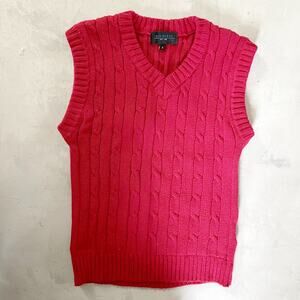 Gioberti Red Cable Knit Sweater Vest Kids 6 Preppy Luxury‎ Old Money Academia